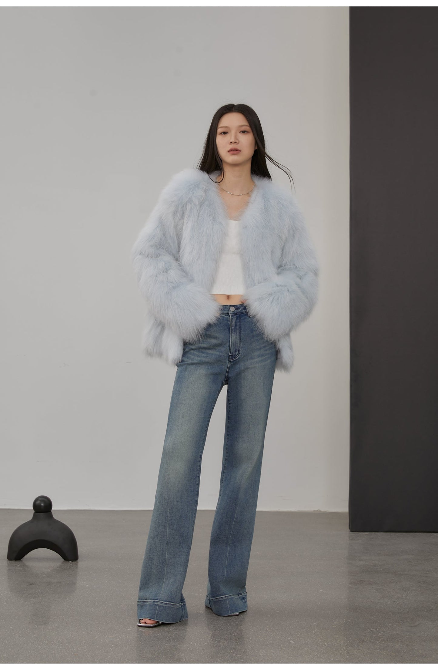 Black Sugar Champagne Fox Fur Coat