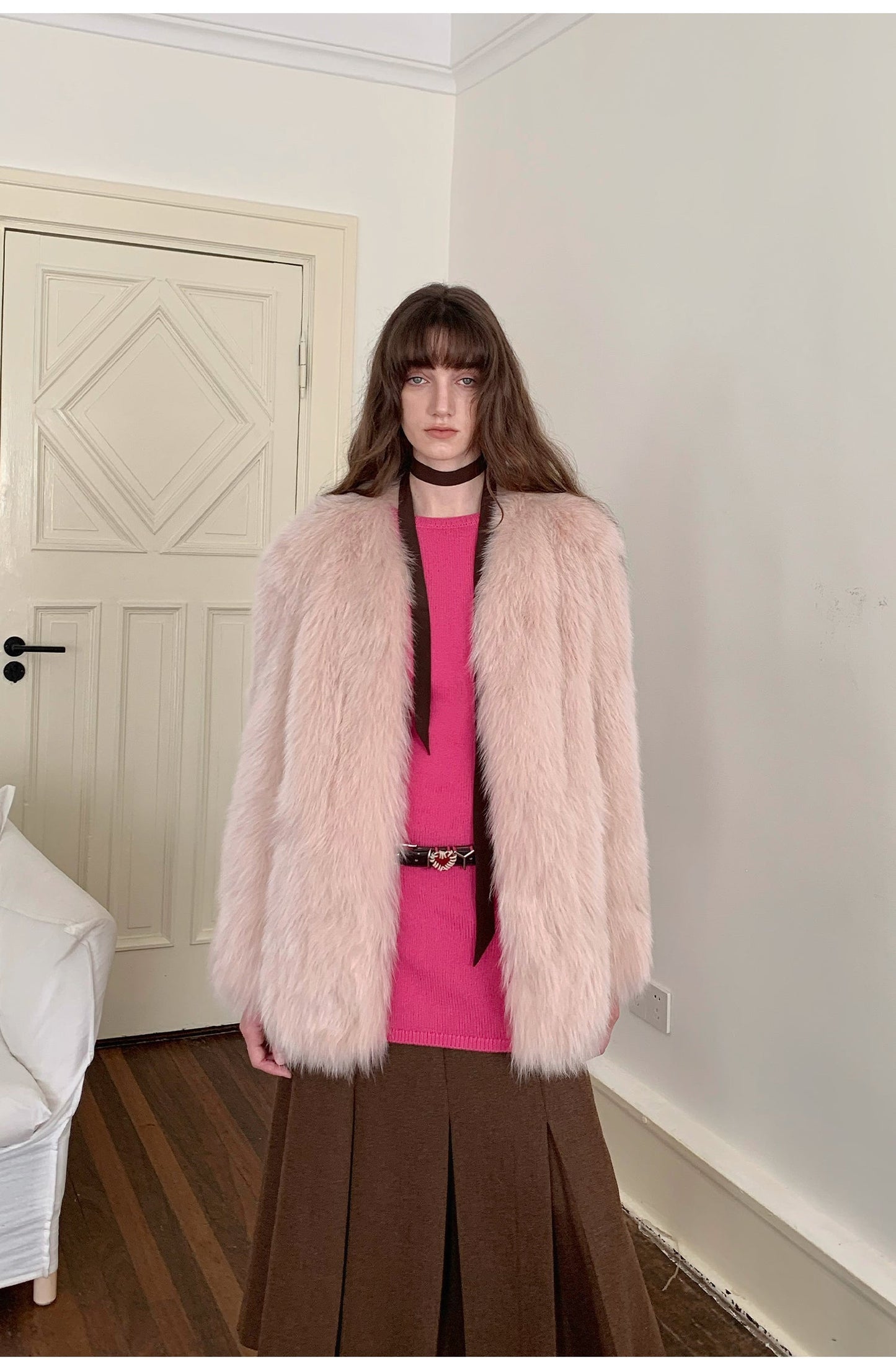 Black Sugar Champagne Fox Fur Coat