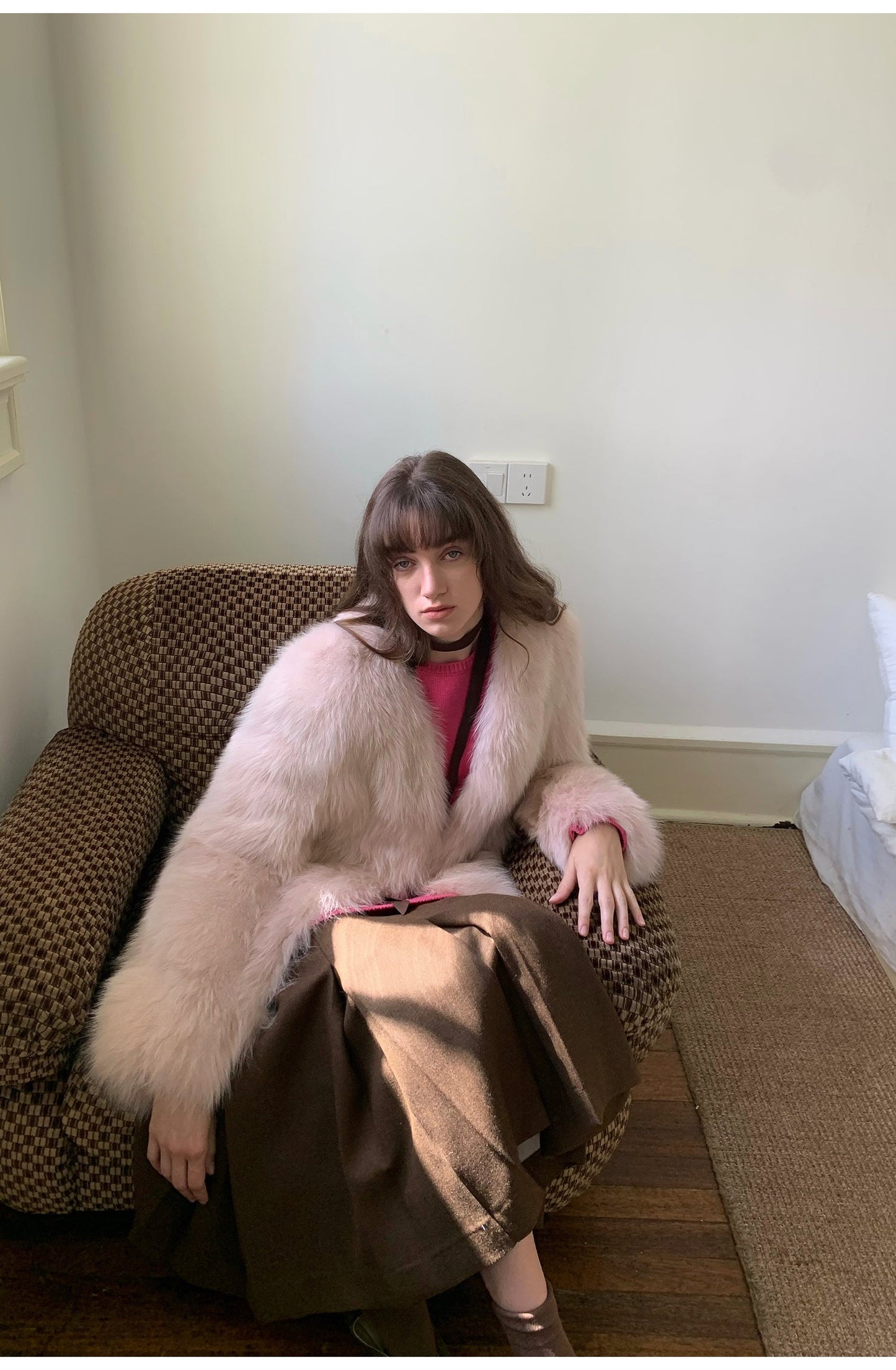 Black Sugar Champagne Fox Fur Coat