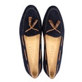 16-584-NVY NAPLES Italian Kid Suede with Embossed Crocodile Tassel Loafer, Navy