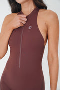 I am Limitless Zipper Bodysuit in Chocolate