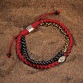 Iridescent Security - Matte Onyx Evil Eye Red String Bracelet