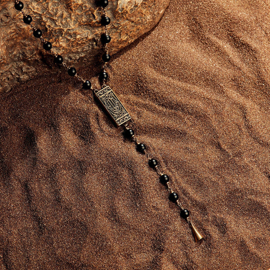 Balance & Faith - Onyx Rosary Necklace