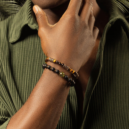 Healing Courage - Tiger's Eye Triple Protection Bracelet