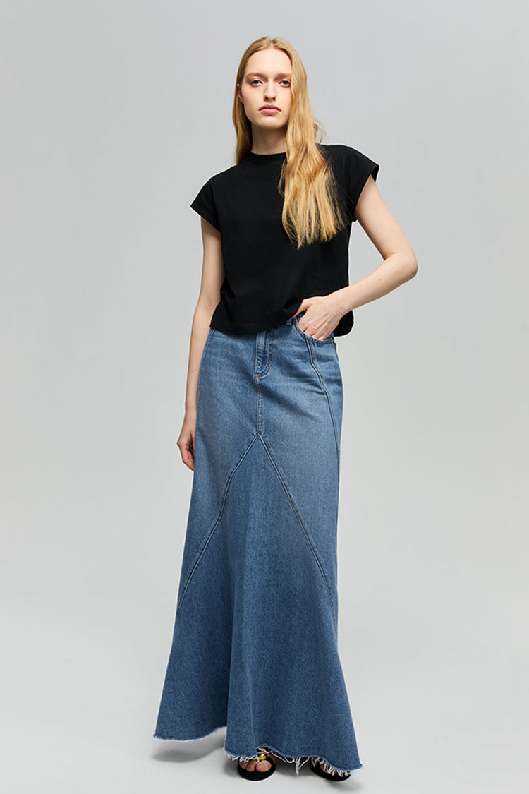 Ocean Wave Denim Skirt HJ821