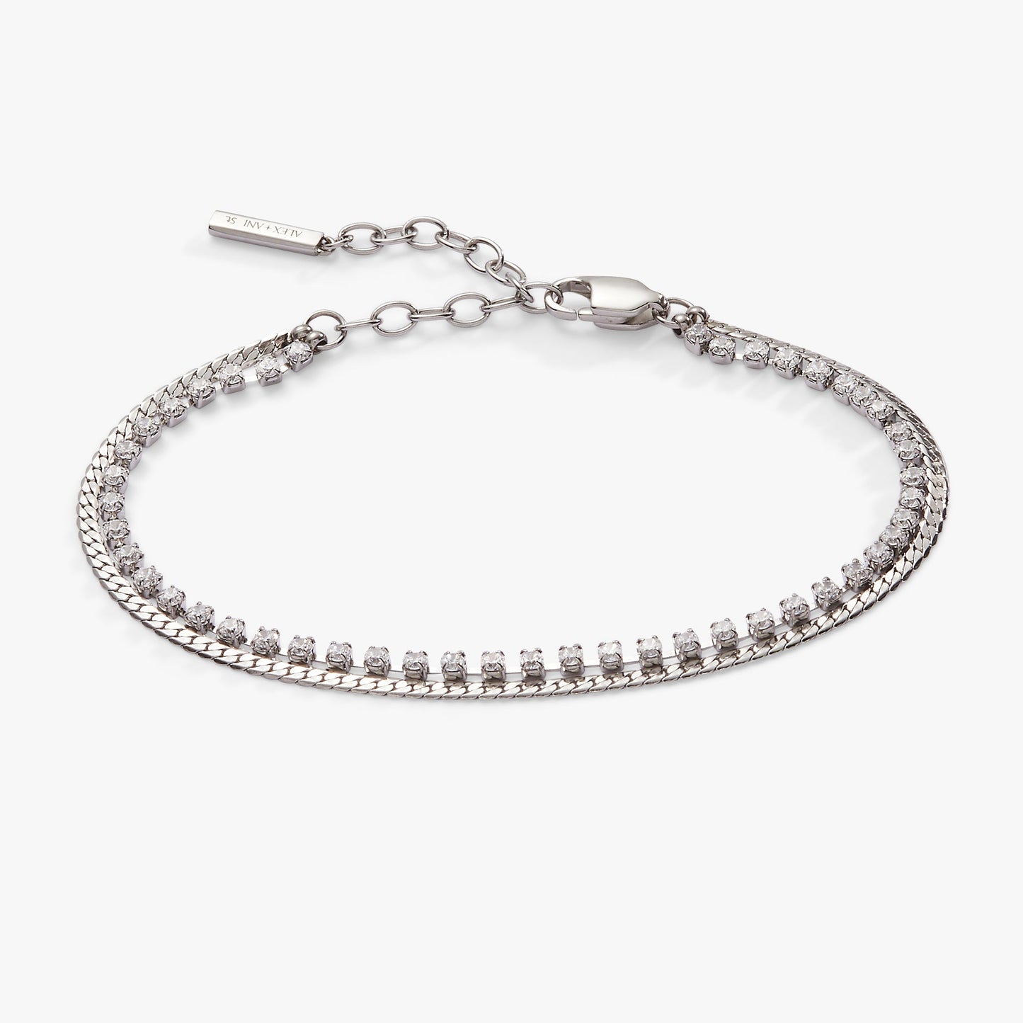 Double Strand Crystal Tennis Chain Bracelet