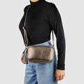 Metallic Calf Leather Crossbody Bag