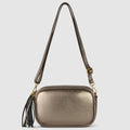 Metallic Calf Leather Crossbody Bag