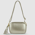 Metallic Calf Leather Crossbody Bag