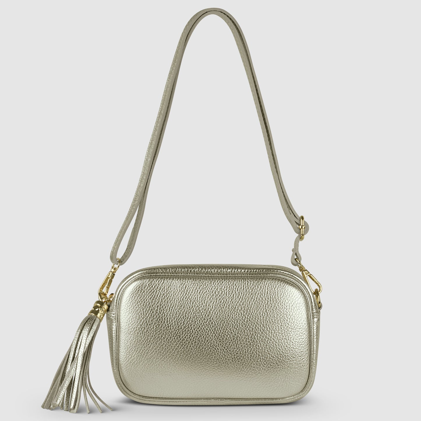 Metallic Calf Leather Crossbody Bag