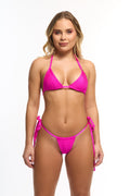 Micro bikini pink ribbed G string