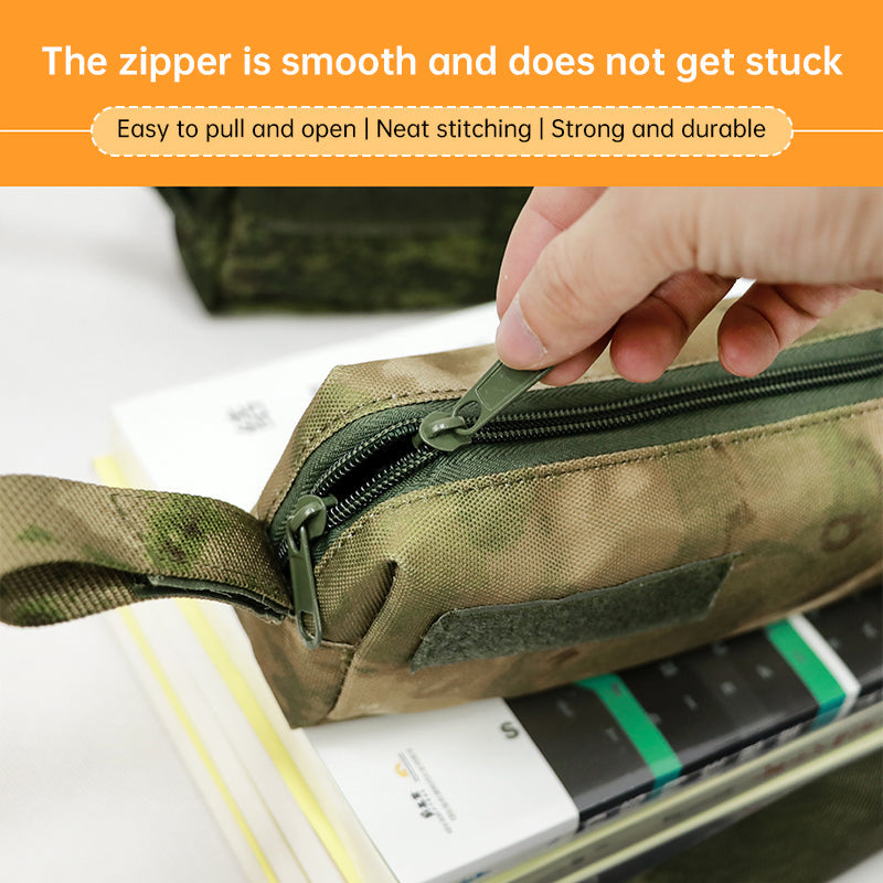 Cold War-era large-capacity tactical storage bag – versatile MOLLE-compatible pouch for students/stationery or tactical use.