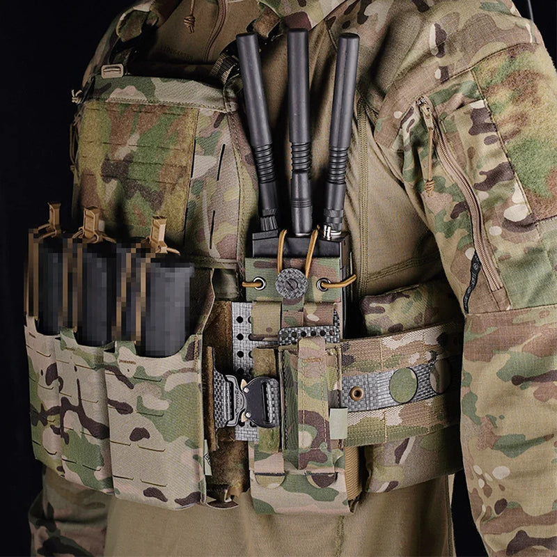 Tactical Universal Radio Pouch MPU5 PRC163 152 148 PTT Holder Bag Walkie-talkie Storage Pack