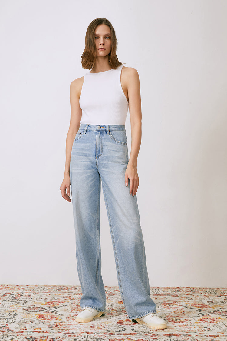 Coney Island Whitefish High Rise Wide Jeans HJ007