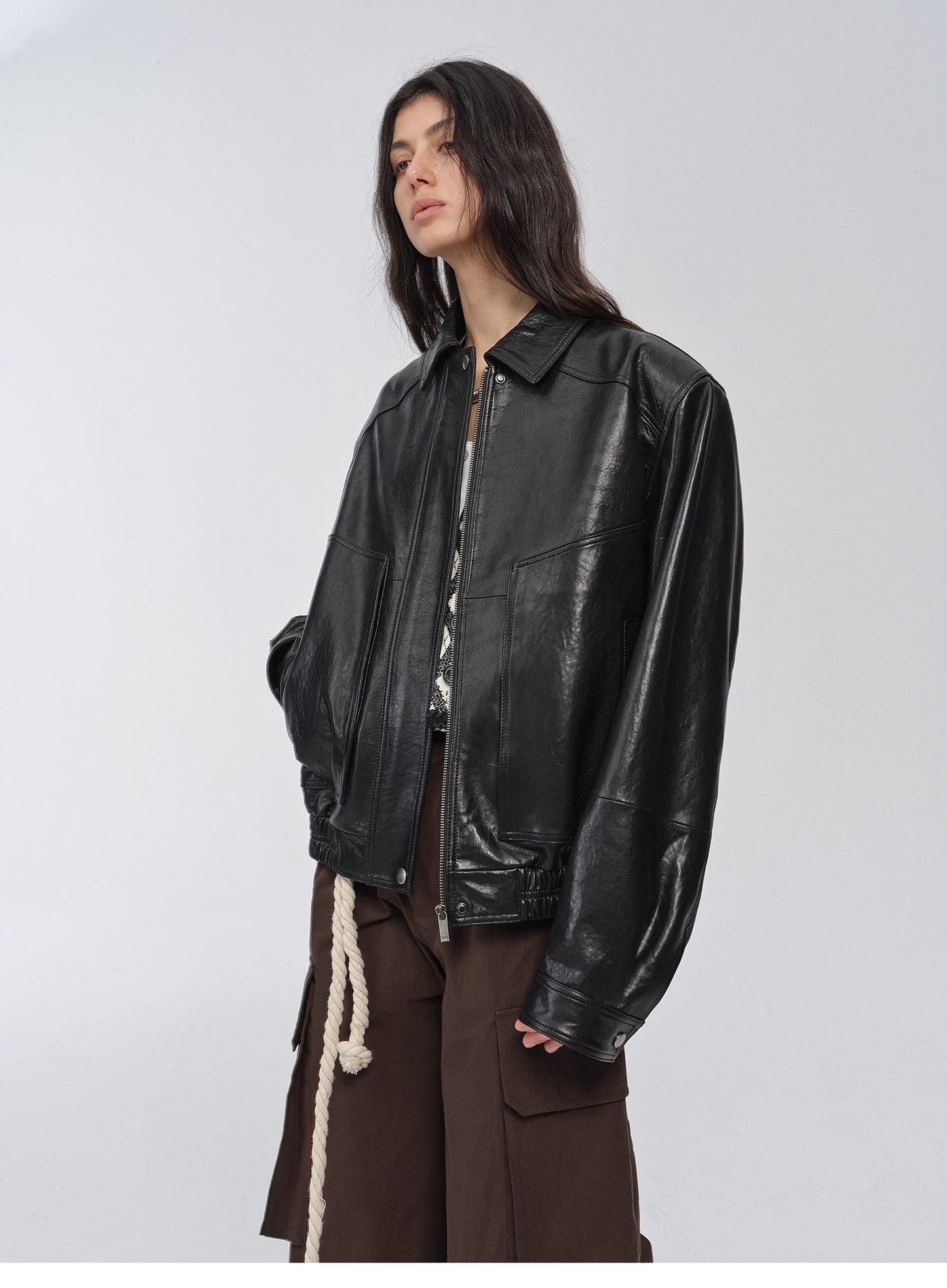 Imported Waxed Sheep Leather Retro Work Jacket Coat "Fashionable Luke"