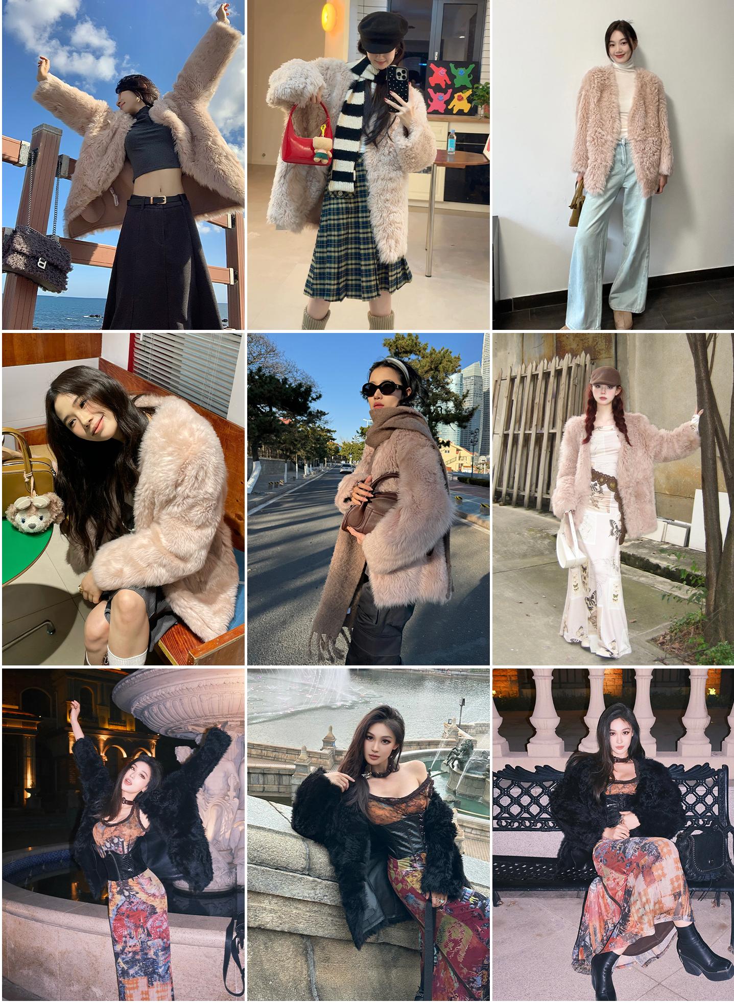 Peach Oolong Tuscan Sheepskin Coat