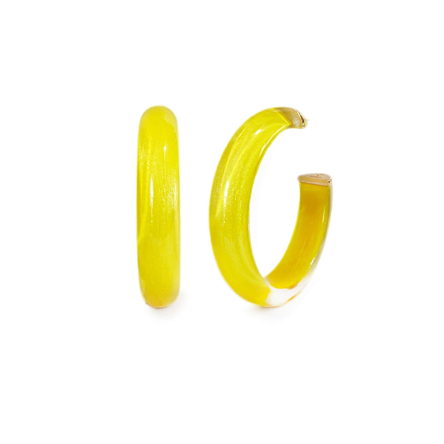 Medium Illusion Lucite Hoop Earrings