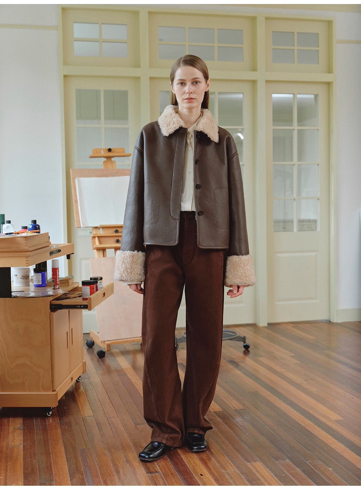 "Slightly Sweet Latte" Shearling Jacket
