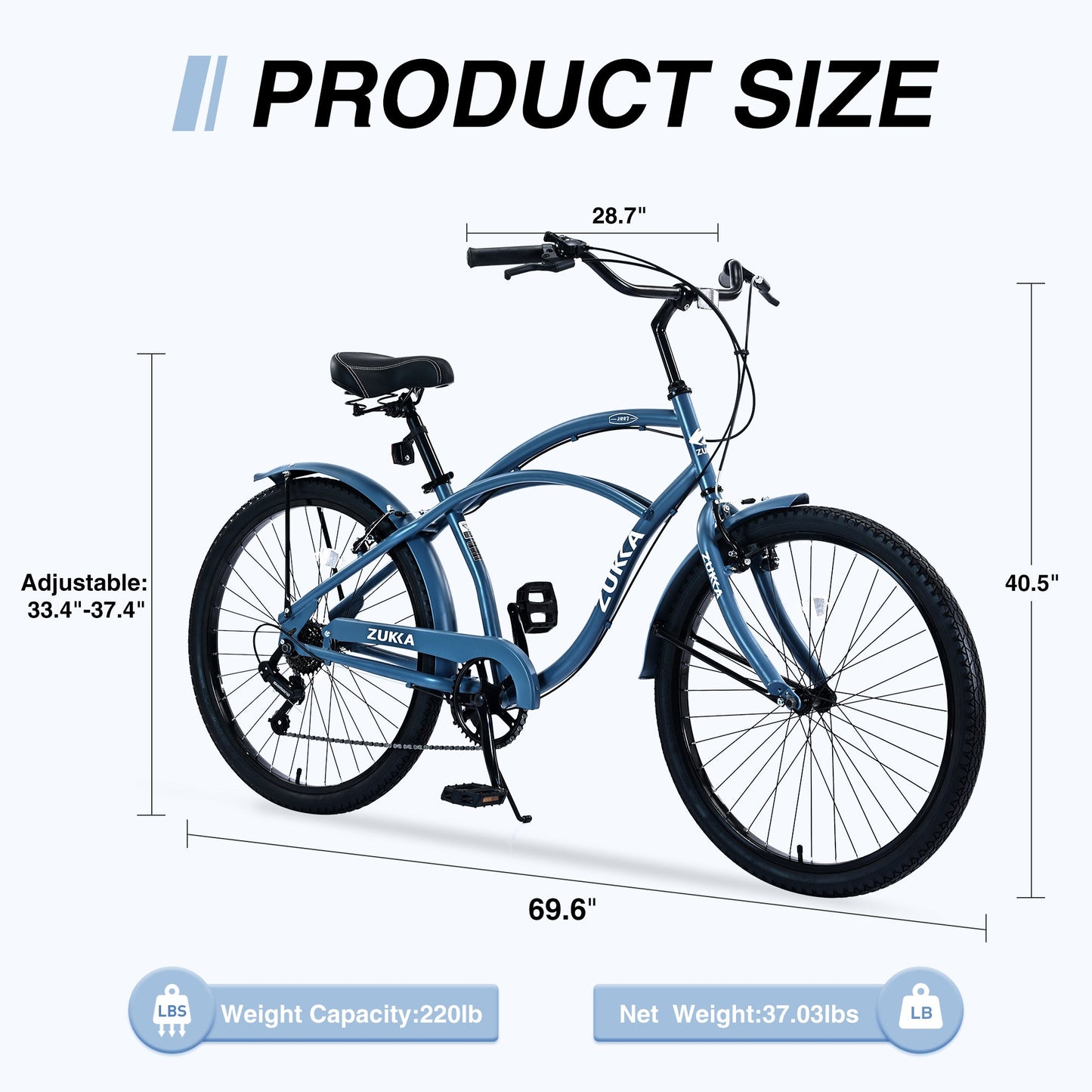 7 Speed Bicycles,  Multiple Colors 26'Inch  Beach Cruiser Bike