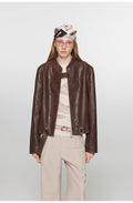 Caramel Mountain Retro Sheepskin Motorcycle Jacket