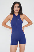 I am Limitless Zipper Bodysuit in Navy