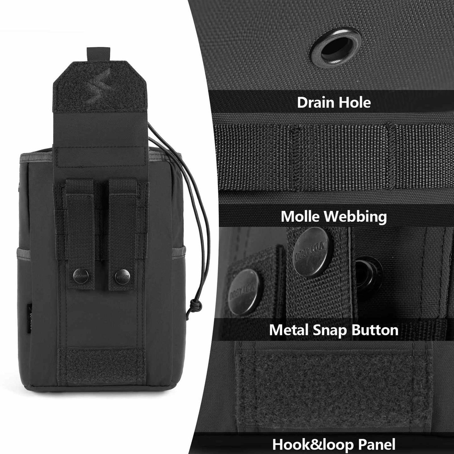 Tactical Dump Pouch Molle Storage Bag Tactical Waist Bag, Drawstring Folding Magazine Dump Bag
