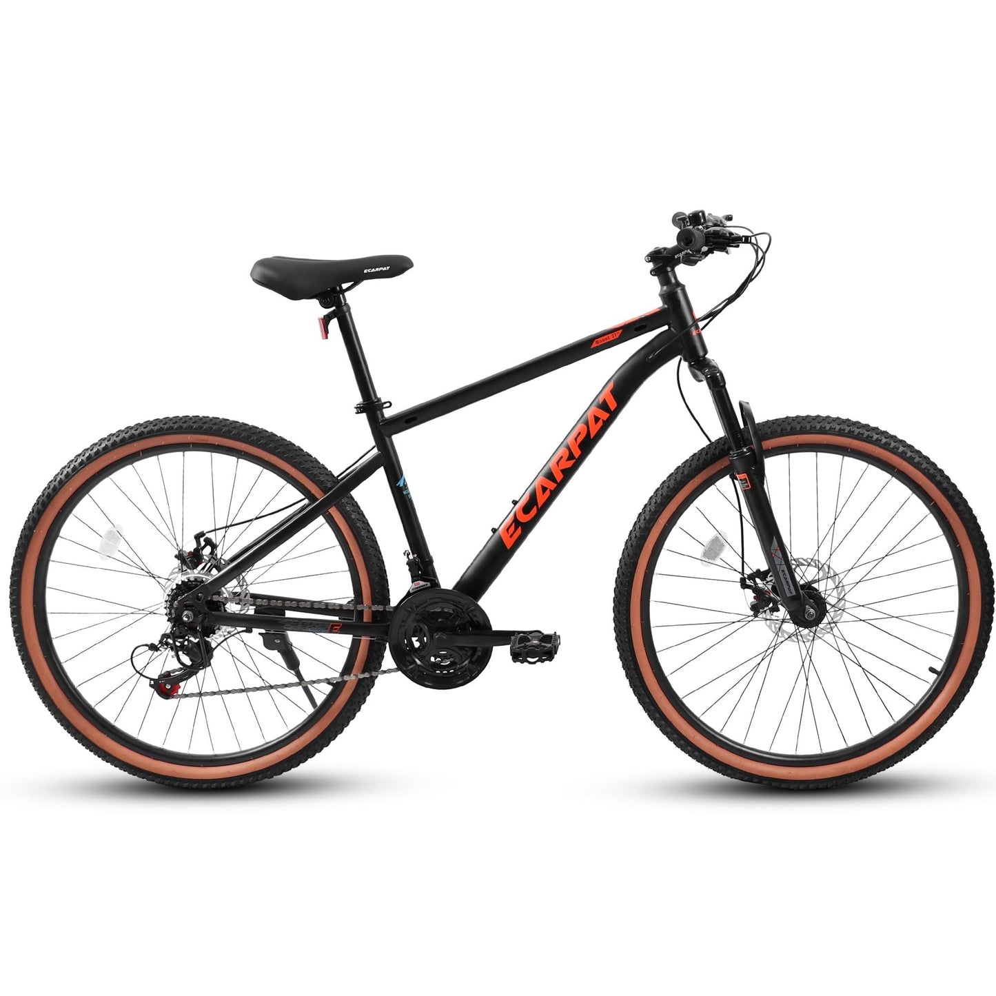 A27301 27.5 Inch Mountain Bike for Adults, Durable High Carbon Steel Frame, Disc Brakes, Stylish Brown Edge Tires, Ideal for Commuting and Outdoor Exploration