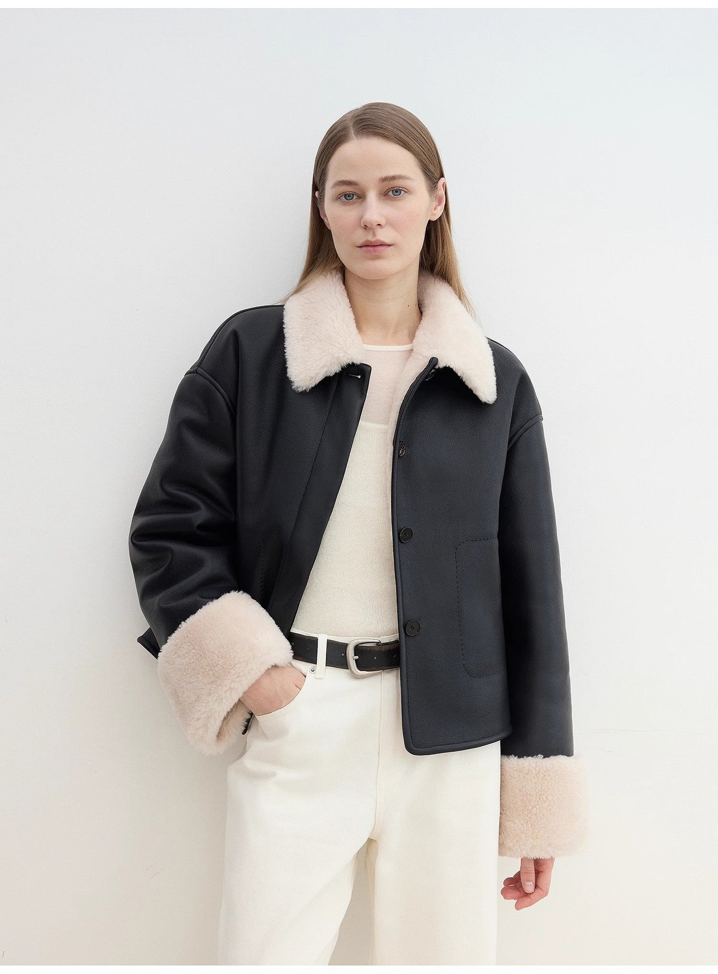"Slightly Sweet Latte" Shearling Jacket