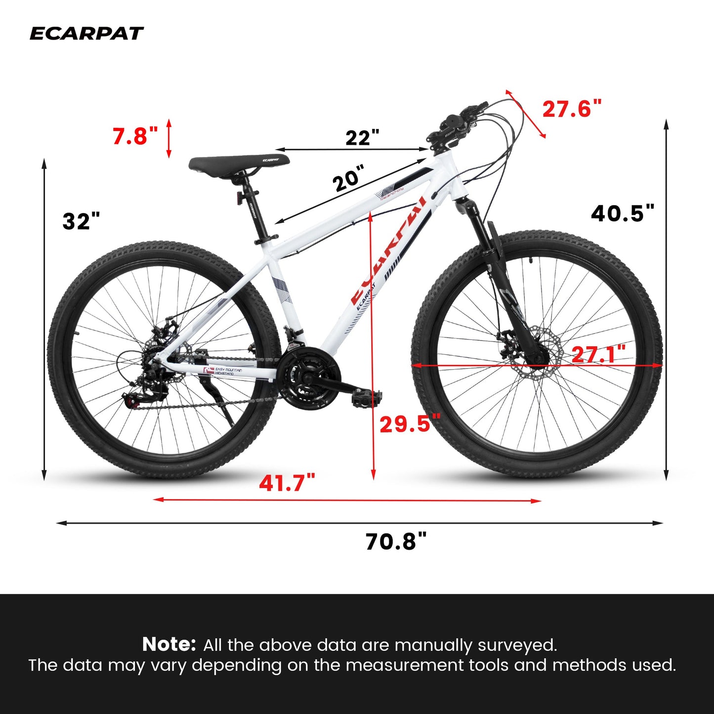 A27366 27 Inch Mountain Bike 21 Speed, Suspension Fork, Aluminum Frame Disc Brake, Mountain biking for both men and women.