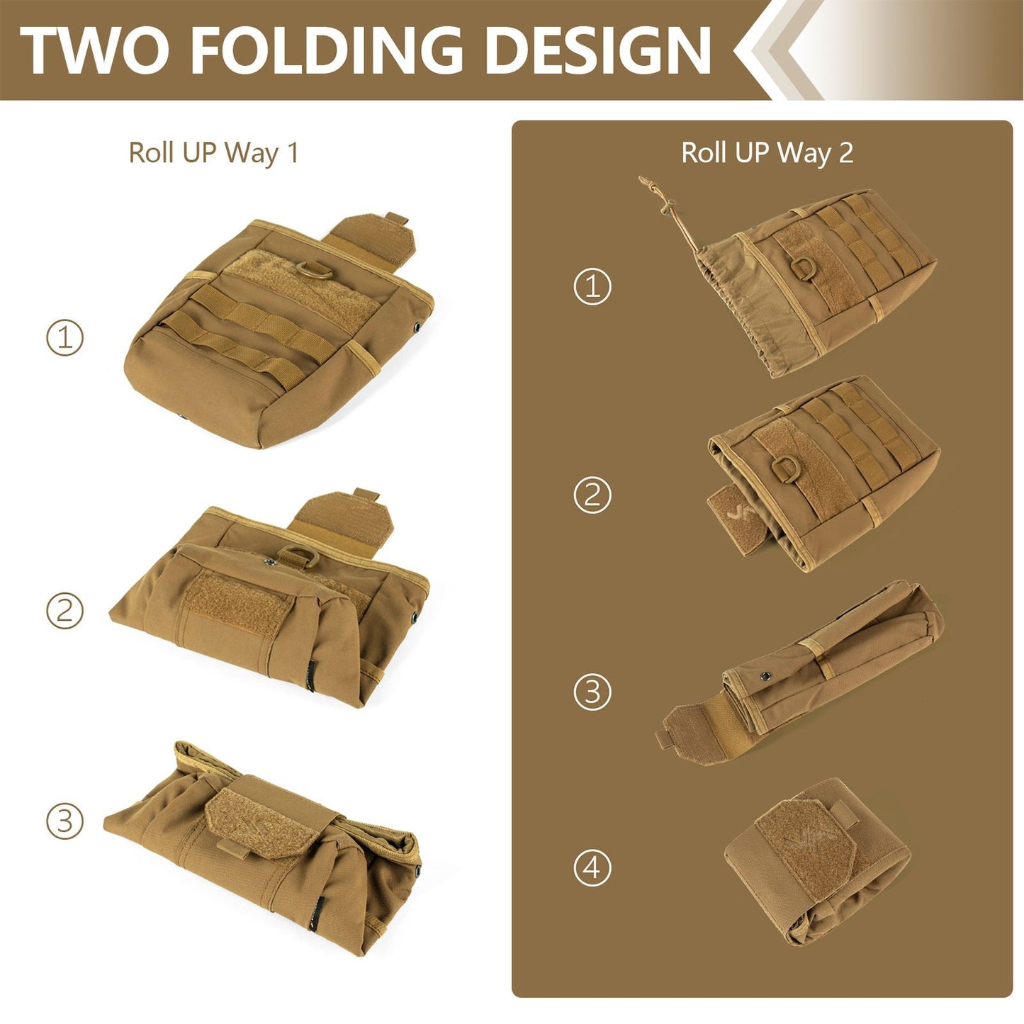 Tactical Dump Pouch Molle Storage Bag Tactical Waist Bag, Drawstring Folding Magazine Dump Bag