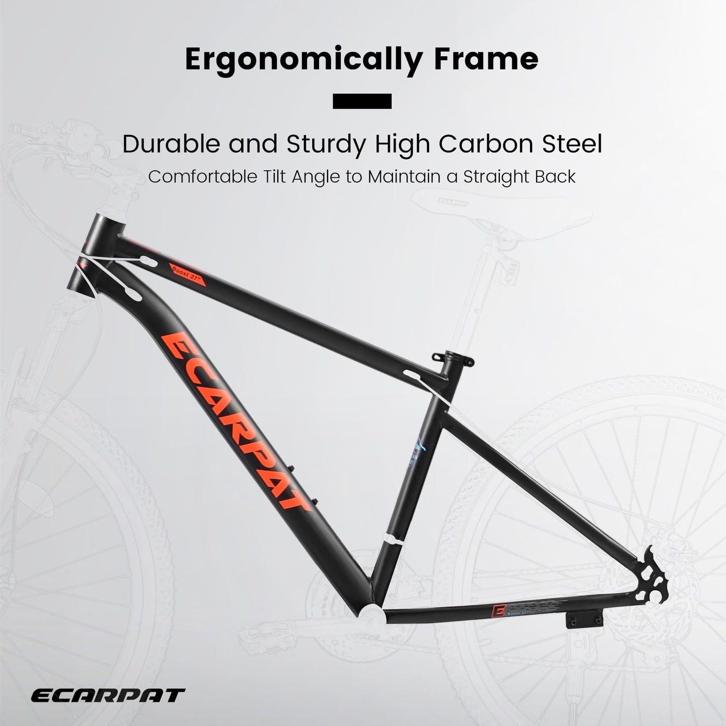A27301 27.5 Inch Mountain Bike for Adults, Durable High Carbon Steel Frame, Disc Brakes, Stylish Brown Edge Tires, Ideal for Commuting and Outdoor Exploration