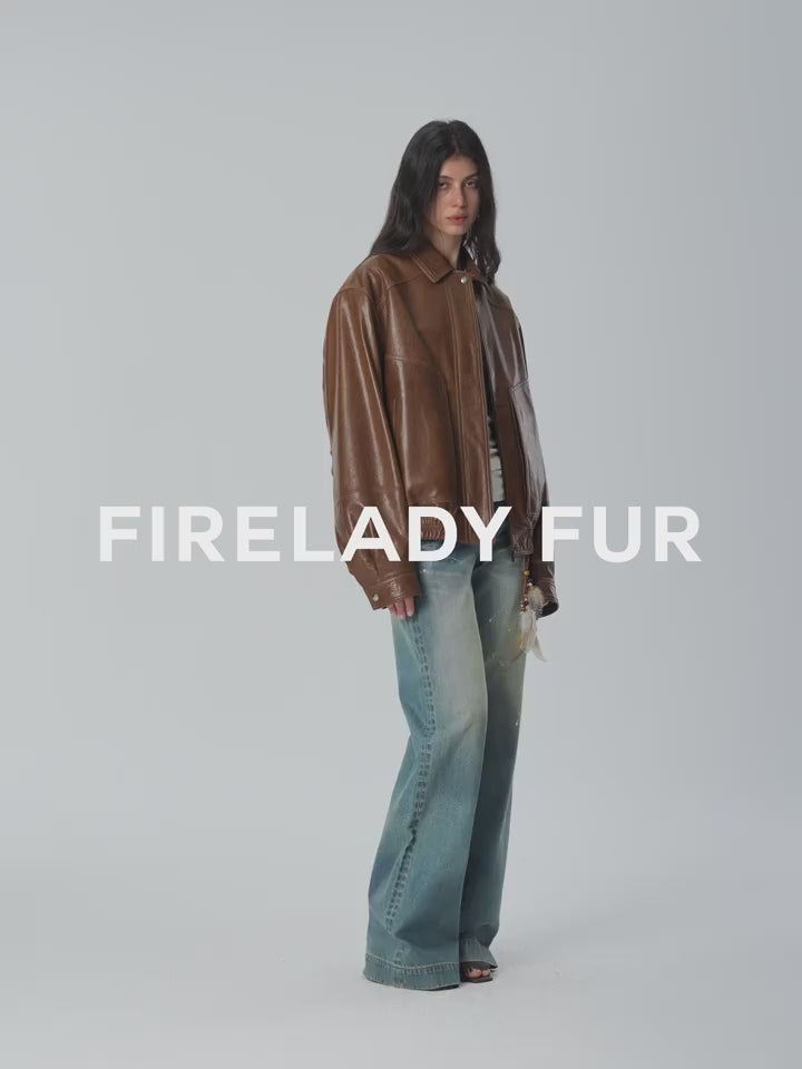 Imported Waxed Sheep Leather Retro Work Jacket Coat "Fashionable Luke"