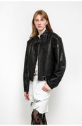 Caramel Mountain Retro Sheepskin Motorcycle Jacket