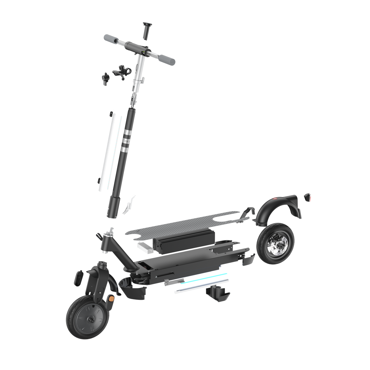 Foldable Electric Scooter w/ 50 Miles Max Operating Range & 20 mph Max Speed - Blac