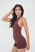 I am Limitless Zipper Bodysuit in Chocolate