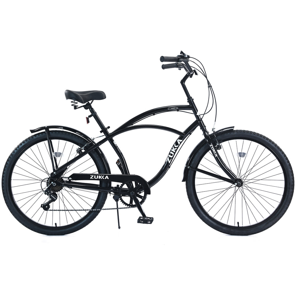 7 Speed Bicycles 26'Inch Multiple Colors Men's Beach Cruiser Bike
