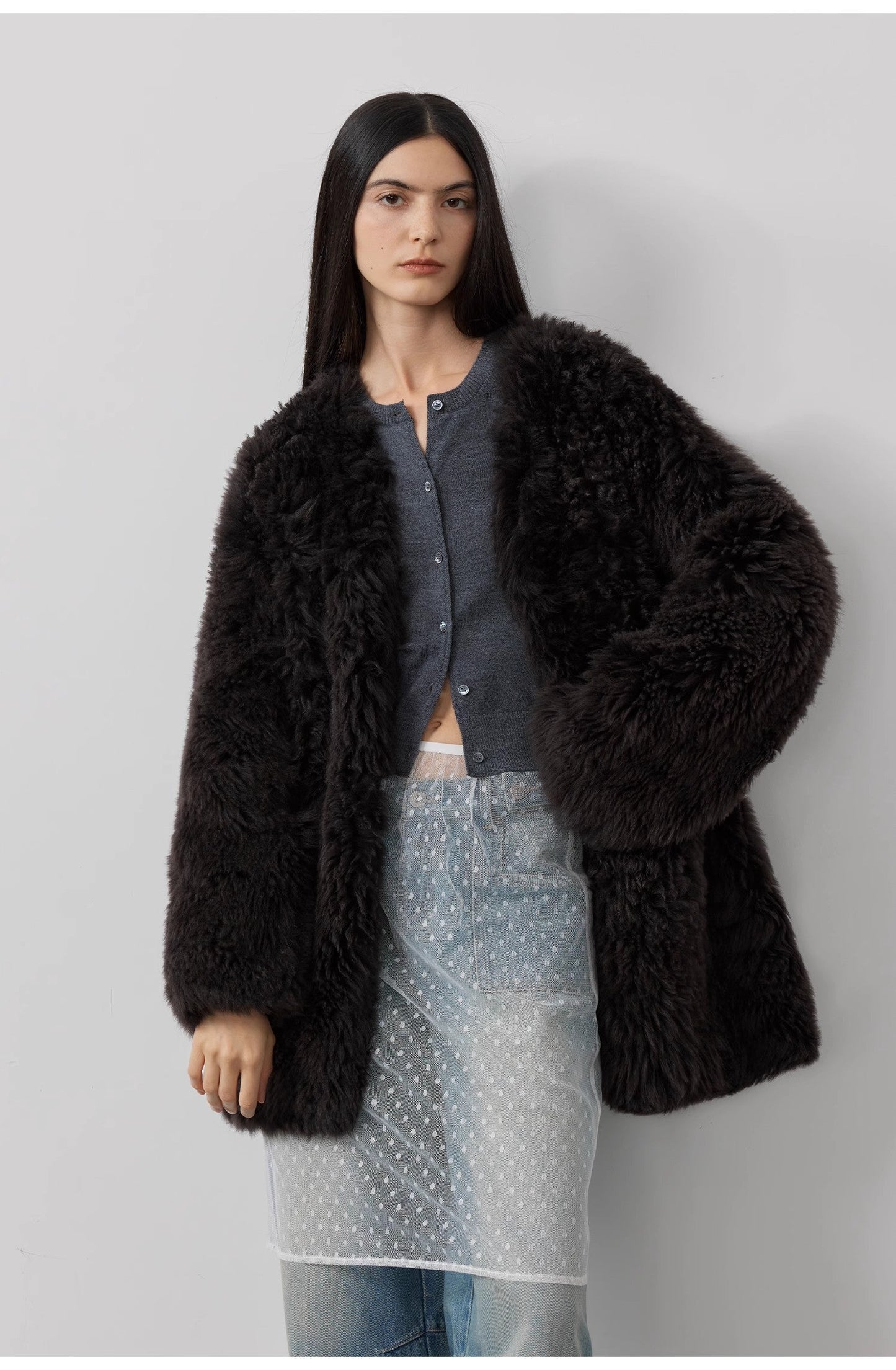 Peach Oolong Tuscan Sheepskin Coat