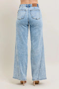 Judy Blue Full Size High Waist Wide Leg Jeans with Skewed Inseam