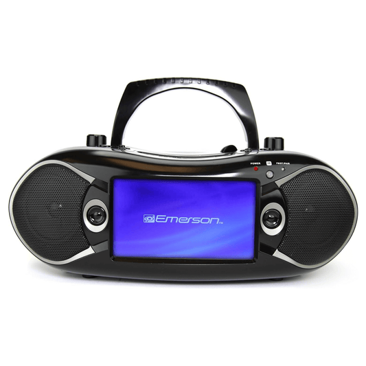 Emerson 7" Bluetooth DVD Boombox w AMFM Radio, Stereo Speakers & Multi-Media