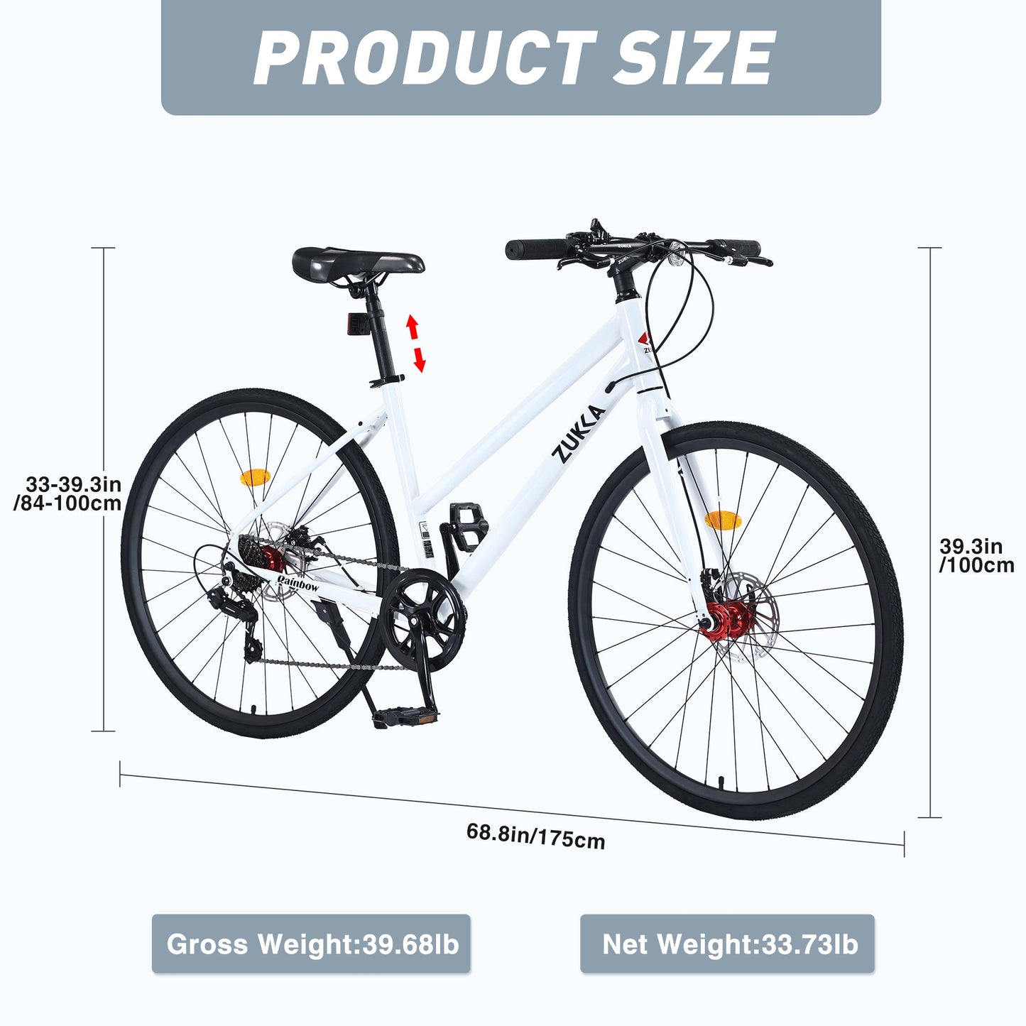 7 Speed Hybrid bike Disc Brake 700C Road Bike For men women's City Bicycle