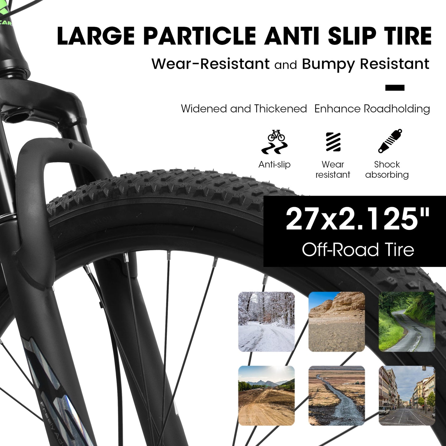 A27366 27 Inch Mountain Bike 21 Speed, Suspension Fork, Aluminum Frame Disc Brake, Mountain biking for both men and women.