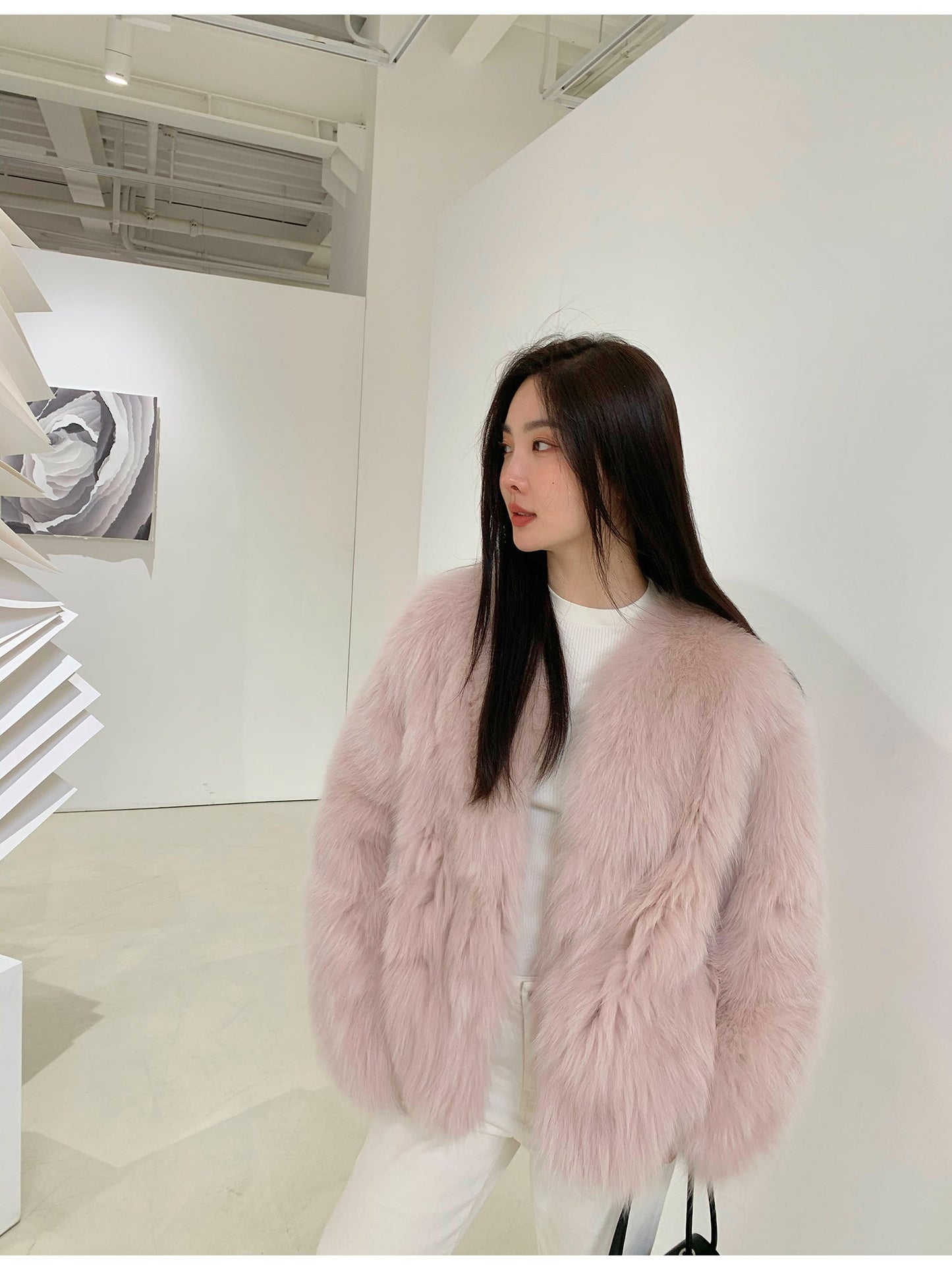 Black Sugar Champagne Fox Fur Coat