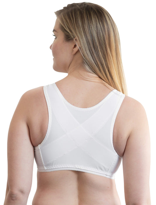 Style 9605 | Front Closure Back Support Bandeau Bra - White