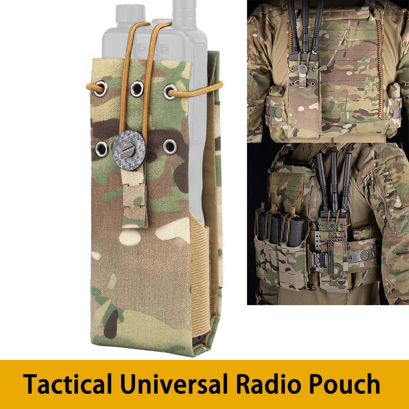 Tactical Universal Radio Pouch MPU5 PRC163 152 148 PTT Holder Bag Walkie-talkie Storage Pack