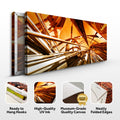 3D Gold Metallic Lines Canvas Wall Art
