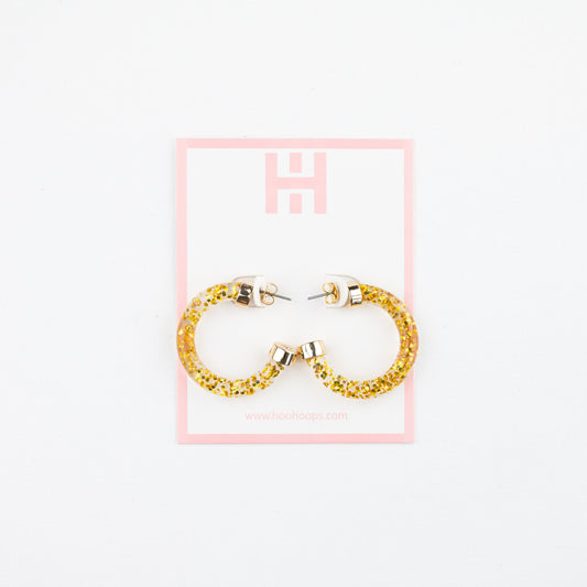 Mini Hoops - Gold Glitter
