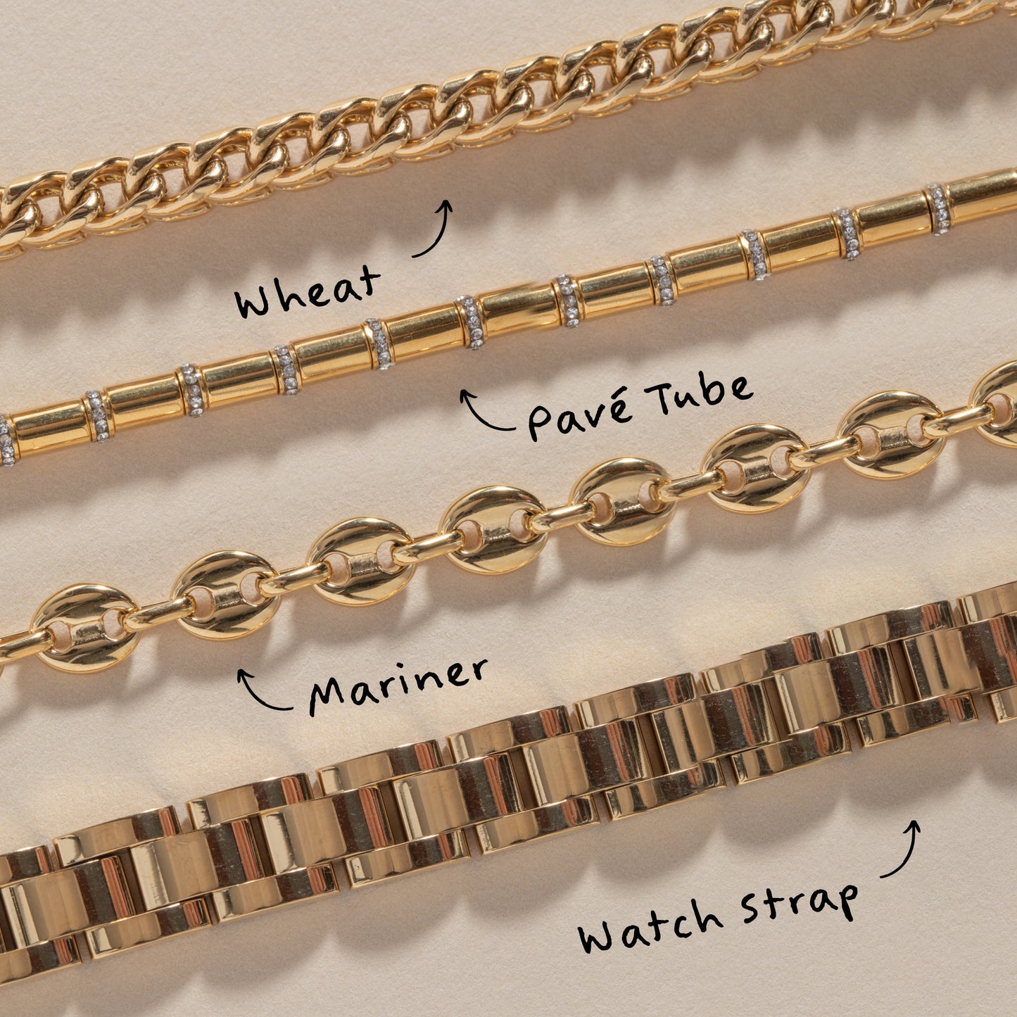 Adjustable Wheat Chain Bracelet