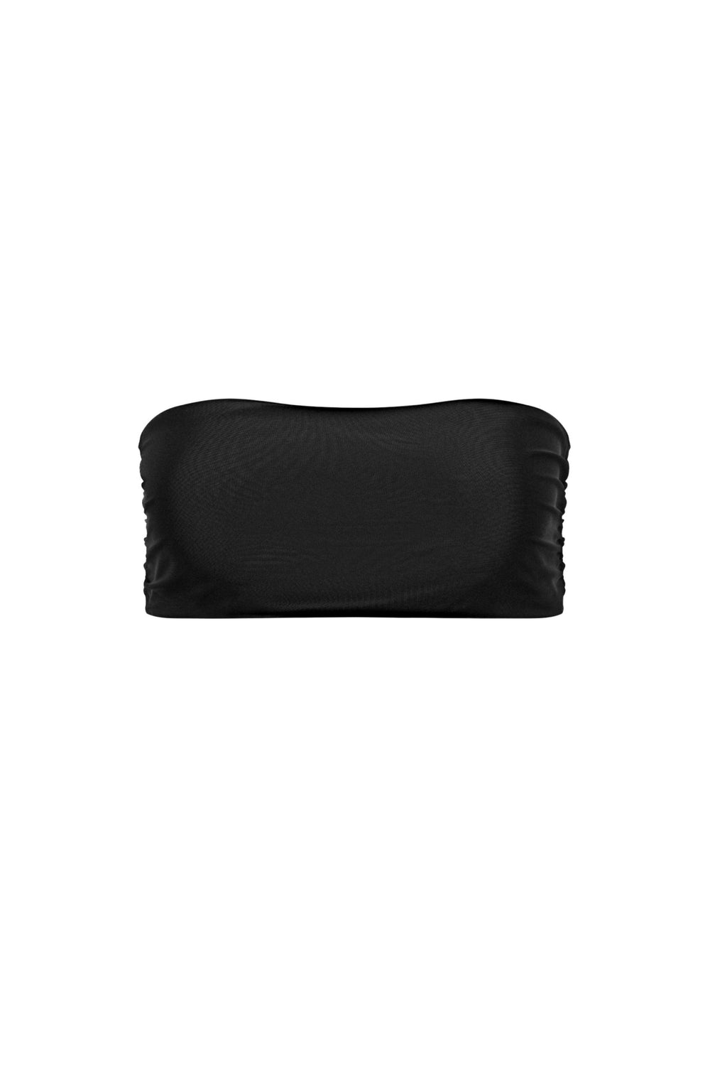Capri Ruched Bandeau Bikini Top Black