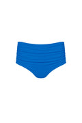 Capri Ruched High Waist Full Coverage Bikini Bottom Blue