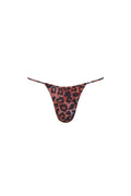 Capri Ruched String Bikini Bottom Leopard